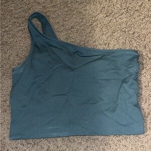 Athleta Teal One-Shoulder Tank Top